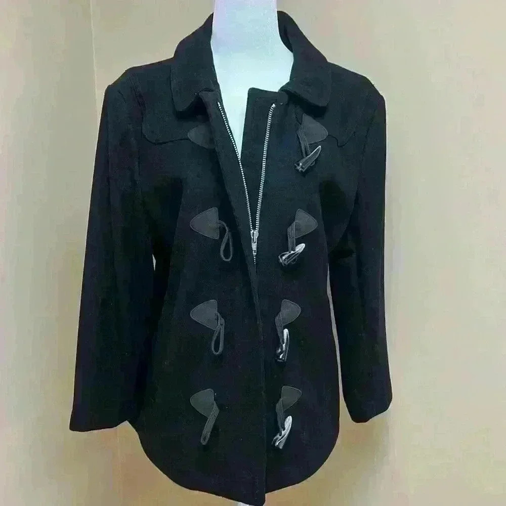 GAP Wool Coat with Zipper and Button Closure